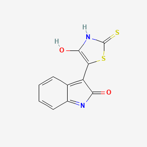 molecular formula C11H6N2O2S2 B3509833 3-[(5Z)-4-OXO-2-SULFANYLIDENE-1,3-THIAZOLIDIN-5-YLIDENE]-2,3-DIHYDRO-1H-INDOL-2-ONE 