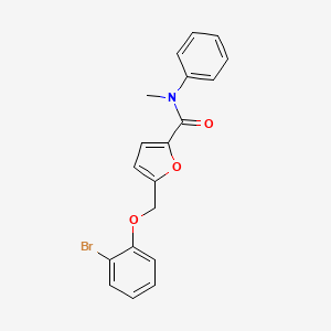 molecular formula C19H16BrNO3 B3509892 5-[(2-bromophenoxy)methyl]-N-methyl-N-phenylfuran-2-carboxamide 