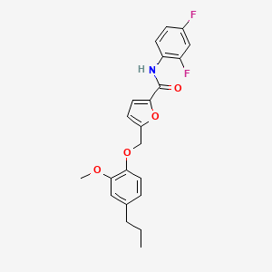 N-(2,4-difluorophenyl)-5-[(2-methoxy-4-propylphenoxy)methyl]furan-2-carboxamide