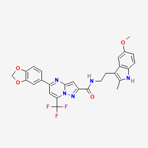 5-(2H-1,3-BENZODIOXOL-5-YL)-N-[2-(5-METHOXY-2-METHYL-1H-INDOL-3-YL)ETHYL]-7-(TRIFLUOROMETHYL)PYRAZOLO[1,5-A]PYRIMIDINE-2-CARBOXAMIDE