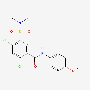 molecular formula C16H16Cl2N2O4S B3509964 2,4-dichloro-5-(dimethylsulfamoyl)-N-(4-methoxyphenyl)benzamide 