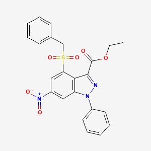 ETHYL 6-NITRO-1-PHENYL-4-PHENYLMETHANESULFONYL-1H-INDAZOLE-3-CARBOXYLATE