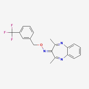 2,4-DIMETHYL-N-{[3-(TRIFLUOROMETHYL)PHENYL]METHOXY}-3H-1,5-BENZODIAZEPIN-3-IMINE