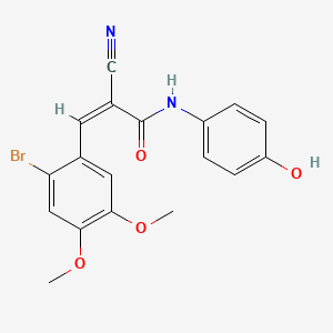 molecular formula C18H15BrN2O4 B3509993 (Z)-3-(2-bromo-4,5-dimethoxyphenyl)-2-cyano-N-(4-hydroxyphenyl)prop-2-enamide 