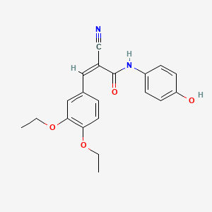 (Z)-2-cyano-3-(3,4-diethoxyphenyl)-N-(4-hydroxyphenyl)prop-2-enamide