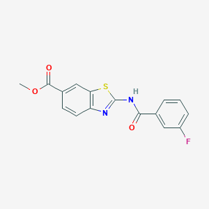 molecular formula C16H11FN2O3S B351001 Methyl 2-(3-fluorobenzamido)benzo[d]thiazole-6-carboxylate CAS No. 887902-64-9