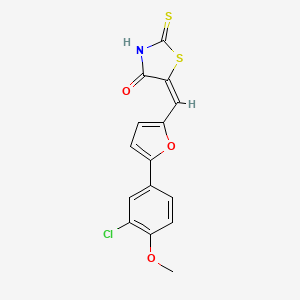 molecular formula C15H10ClNO3S2 B3510048 5-{[5-(3-chloro-4-methoxyphenyl)-2-furyl]methylene}-2-thioxo-1,3-thiazolidin-4-one 