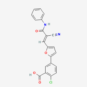 molecular formula C21H13ClN2O4 B3510060 2-chloro-5-{5-[(1E)-2-cyano-3-oxo-3-(phenylamino)prop-1-en-1-yl]furan-2-yl}benzoic acid 