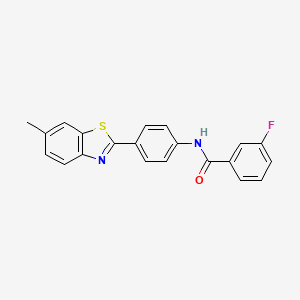 3-fluoro-N-[4-(6-methyl-1,3-benzothiazol-2-yl)phenyl]benzamide