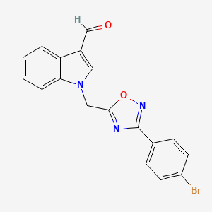 1-{[3-(4-Bromophenyl)-1,2,4-oxadiazol-5-yl]methyl}indole-3-carbaldehyde