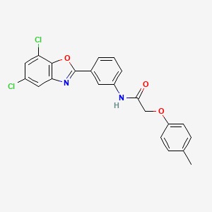 molecular formula C22H16Cl2N2O3 B3510112 N-[3-(5,7-dichloro-1,3-benzoxazol-2-yl)phenyl]-2-(4-methylphenoxy)acetamide 