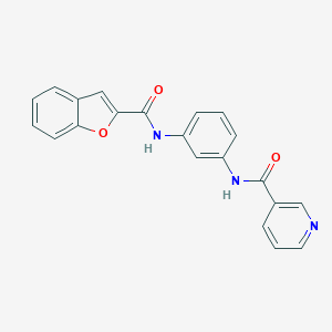 molecular formula C21H15N3O3 B351012 N-{3-[(1-benzofuran-2-ylcarbonyl)amino]phenyl}nicotinamide CAS No. 915879-06-0