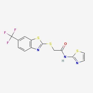 N-1,3-thiazol-2-yl-2-{[6-(trifluoromethyl)-1,3-benzothiazol-2-yl]thio}acetamide