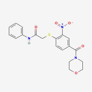 2-[4-(morpholine-4-carbonyl)-2-nitrophenyl]sulfanyl-N-phenylacetamide