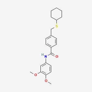 4-[(cyclohexylsulfanyl)methyl]-N-(3,4-dimethoxyphenyl)benzamide