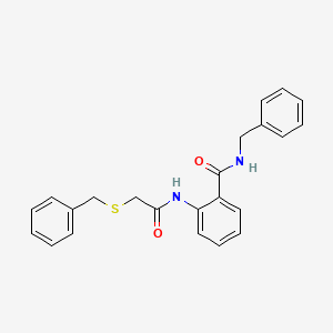 molecular formula C23H22N2O2S B3510147 N-benzyl-2-{[(benzylthio)acetyl]amino}benzamide 