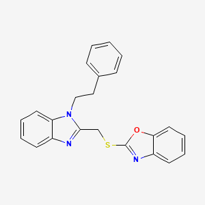 molecular formula C23H19N3OS B3510165 2-({[1-(2-phenylethyl)-1H-benzimidazol-2-yl]methyl}thio)-1,3-benzoxazole 