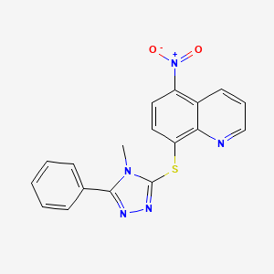 8-[(4-methyl-5-phenyl-1,2,4-triazol-3-yl)sulfanyl]-5-nitroquinoline