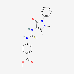 molecular formula C20H20N4O3S B3510209 Methyl 4-[(1,5-dimethyl-3-oxo-2-phenylpyrazol-4-yl)carbamothioylamino]benzoate 