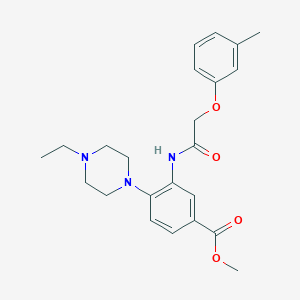 molecular formula C23H29N3O4 B351021 Methyl 4-(4-ethylpiperazin-1-yl)-3-{[(3-methylphenoxy)acetyl]amino}benzoate CAS No. 765920-33-0