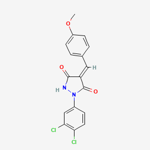 molecular formula C17H12Cl2N2O3 B3510212 1-(3,4-dichlorophenyl)-4-(4-methoxybenzylidene)-3,5-pyrazolidinedione 