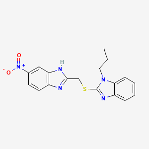 2-{[(6-NITRO-1H-1,3-BENZODIAZOL-2-YL)METHYL]SULFANYL}-1-PROPYL-1H-1,3-BENZODIAZOLE