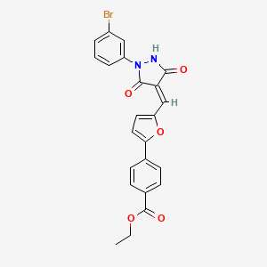 ethyl 4-(5-{[1-(3-bromophenyl)-3,5-dioxo-4-pyrazolidinylidene]methyl}-2-furyl)benzoate