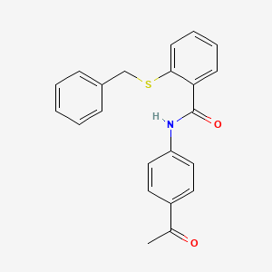 molecular formula C22H19NO2S B3510246 N-(4-acetylphenyl)-2-(benzylthio)benzamide 