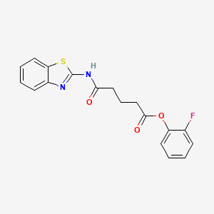 molecular formula C18H15FN2O3S B3510252 (2-Fluorophenyl) 5-(1,3-benzothiazol-2-ylamino)-5-oxopentanoate 