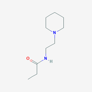 molecular formula C10H20N2O B3510253 N-[2-(piperidin-1-yl)ethyl]propanamide 