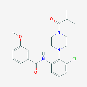 molecular formula C22H26ClN3O3 B351029 N-{3-chloro-2-[4-(2-methylpropanoyl)piperazin-1-yl]phenyl}-3-methoxybenzamide CAS No. 916034-84-9