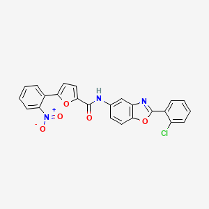 molecular formula C24H14ClN3O5 B3510293 N-[2-(2-chlorophenyl)-1,3-benzoxazol-5-yl]-5-(2-nitrophenyl)-2-furamide 