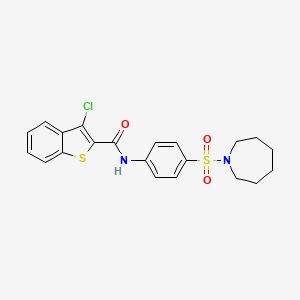 N-[4-(1-azepanylsulfonyl)phenyl]-3-chloro-1-benzothiophene-2-carboxamide