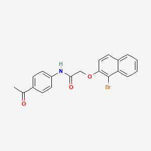 molecular formula C20H16BrNO3 B3510310 N-(4-acetylphenyl)-2-[(1-bromonaphthalen-2-yl)oxy]acetamide 