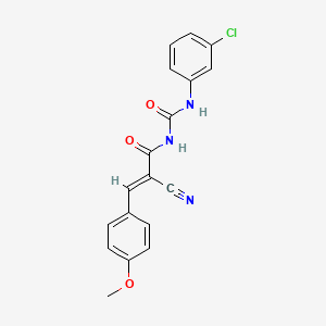 (E)-N-[(3-chlorophenyl)carbamoyl]-2-cyano-3-(4-methoxyphenyl)prop-2-enamide