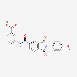 molecular formula C23H16N2O6 B3510386 3-[2-(4-methoxyphenyl)-1,3-dioxoisoindole-5-amido]benzoic acid 