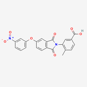 molecular formula C22H14N2O7 B3510415 4-methyl-3-[5-(3-nitrophenoxy)-1,3-dioxo-1,3-dihydro-2H-isoindol-2-yl]benzoic acid 