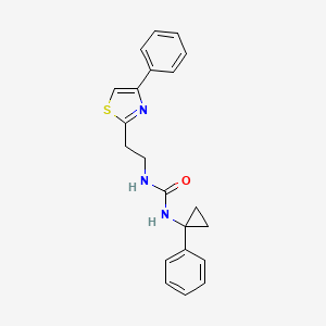 molecular formula C21H21N3OS B3510434 N-(1-phenylcyclopropyl)-N'-[2-(4-phenyl-1,3-thiazol-2-yl)ethyl]urea 