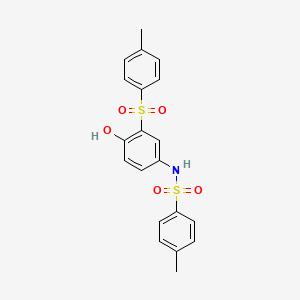 molecular formula C20H19NO5S2 B3510464 2-[(4-Methylphenyl)sulfonyl]-4-{[(4-methylphenyl)sulfonyl]amino}phenol 