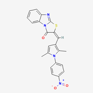 molecular formula C22H16N4O3S B3510466 2-{[2,5-dimethyl-1-(4-nitrophenyl)-1H-pyrrol-3-yl]methylene}[1,3]thiazolo[3,2-a]benzimidazol-3(2H)-one 