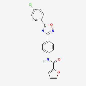 molecular formula C19H12ClN3O3 B3510480 N~2~-{4-[5-(4-CHLOROPHENYL)-1,2,4-OXADIAZOL-3-YL]PHENYL}-2-FURAMIDE 