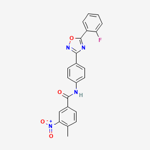 N-{4-[5-(2-fluorophenyl)-1,2,4-oxadiazol-3-yl]phenyl}-4-methyl-3-nitrobenzamide