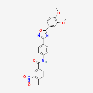 molecular formula C24H20N4O6 B3510502 N-[4-[5-(3,4-dimethoxyphenyl)-1,2,4-oxadiazol-3-yl]phenyl]-4-methyl-3-nitrobenzamide 