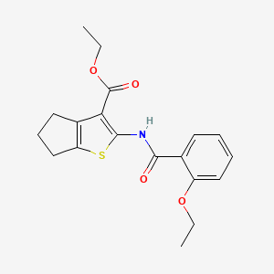 molecular formula C19H21NO4S B3510507 ETHYL 2-(2-ETHOXYBENZAMIDO)-4H,5H,6H-CYCLOPENTA[B]THIOPHENE-3-CARBOXYLATE 