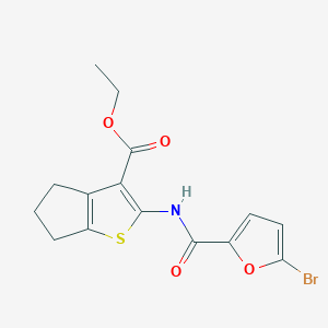 molecular formula C15H14BrNO4S B3510514 ETHYL 2-(5-BROMOFURAN-2-AMIDO)-4H,5H,6H-CYCLOPENTA[B]THIOPHENE-3-CARBOXYLATE 