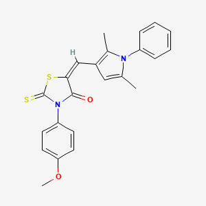 molecular formula C23H20N2O2S2 B3510524 5-[(2,5-dimethyl-1-phenyl-1H-pyrrol-3-yl)methylene]-3-(4-methoxyphenyl)-2-thioxo-1,3-thiazolidin-4-one 