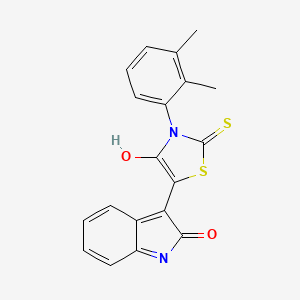 (3Z)-3-[3-(2,3-dimethylphenyl)-4-oxo-2-thioxo-1,3-thiazolidin-5-ylidene]-1,3-dihydro-2H-indol-2-one