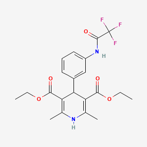 molecular formula C21H23F3N2O5 B3510541 diethyl 2,6-dimethyl-4-{3-[(trifluoroacetyl)amino]phenyl}-1,4-dihydro-3,5-pyridinedicarboxylate 