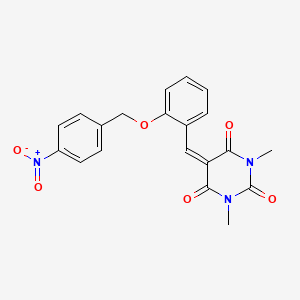 1,3-dimethyl-5-{2-[(4-nitrobenzyl)oxy]benzylidene}pyrimidine-2,4,6(1H,3H,5H)-trione