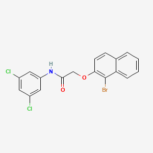 molecular formula C18H12BrCl2NO2 B3510594 2-[(1-bromo-2-naphthyl)oxy]-N-(3,5-dichlorophenyl)acetamide 